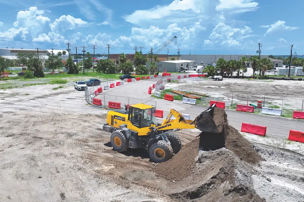 A Komatsu WA270-8 Wheel Loader helps operators move material around the job site efficiently.