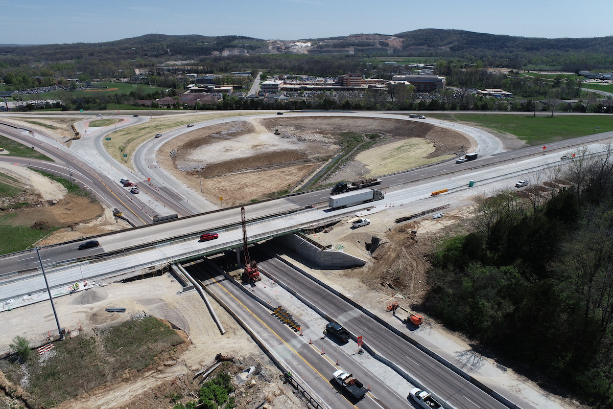 The I-55 project began construction in early 2024, with completion expected by December 2026. (Photo courtesy of KCI Construction/MoDOT)