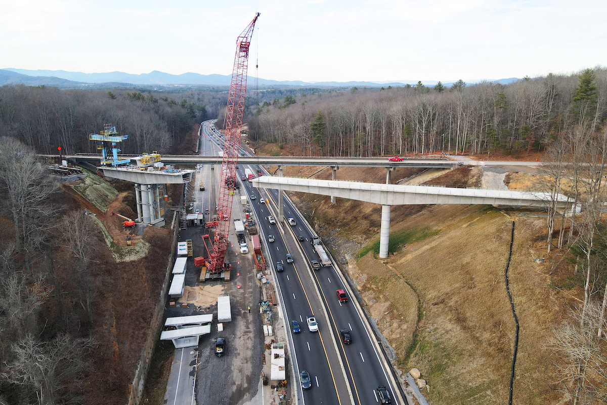 The Interstate 26 project involves the construction of eight new bridges and a new segmental bridge.