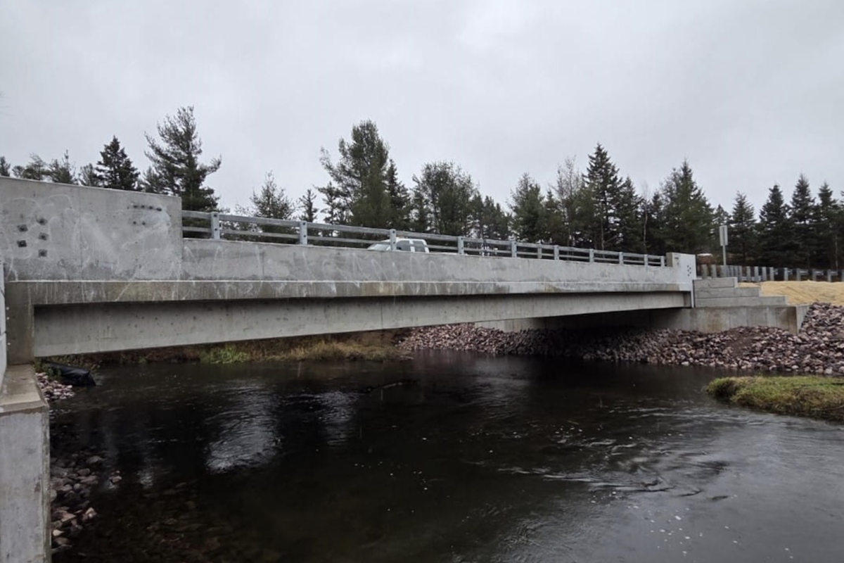 The County Road JAD bridge over the Carp River in Marquette County reopened to traffic. (Photo courtesy of OHM Advisors)
