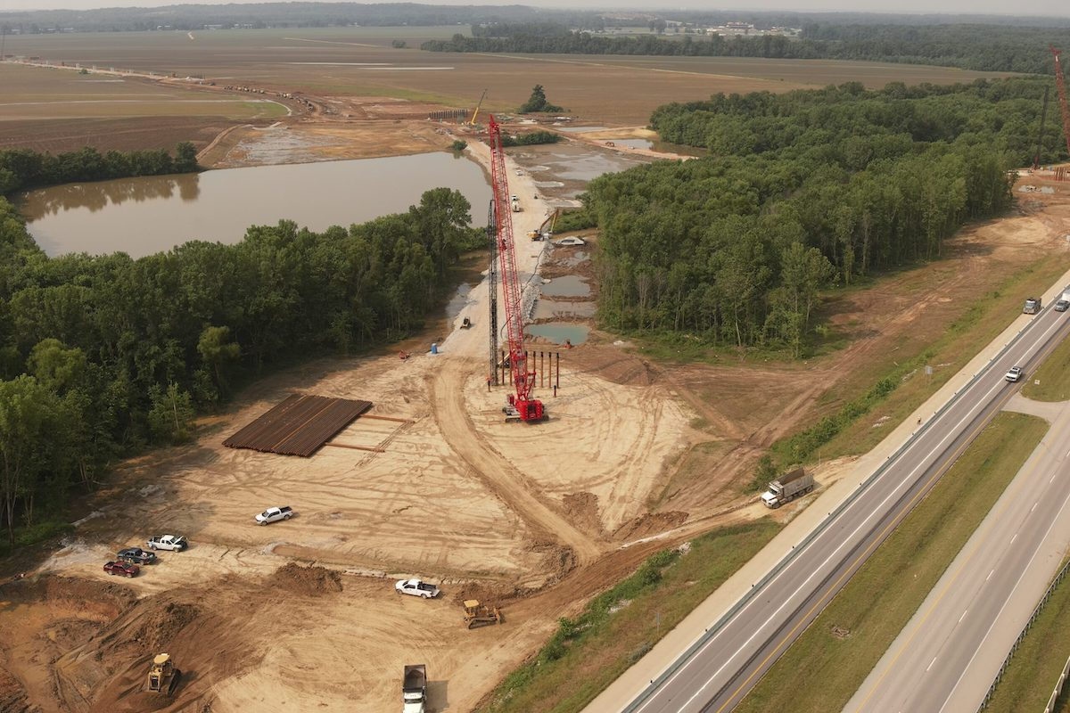 Construction continues on the I-69 Ohio River Crossing project.