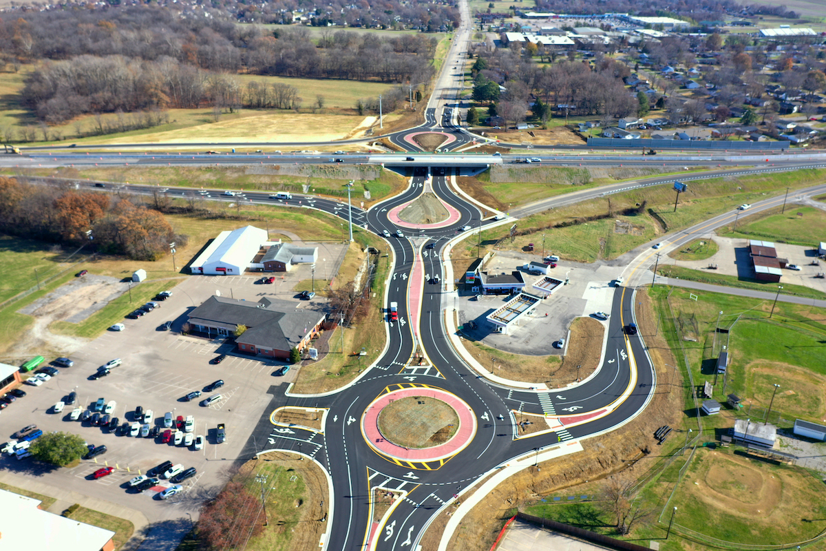 As part of the I-69 ORX Project, the reconstructed KY 351/2nd Street interchange and the new U.S. 60 interchange both include three roundabouts.