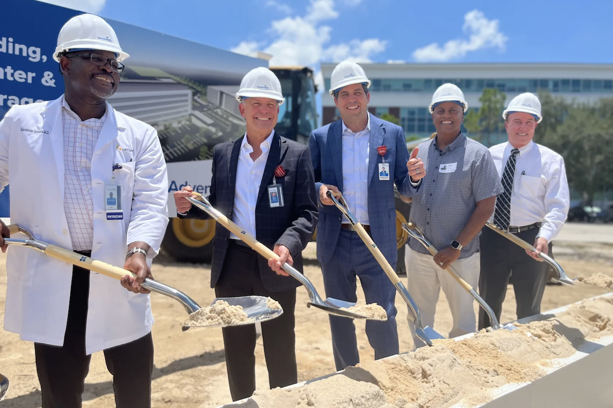 Community members and AdventHealth staff helped "dig in" to mark the start of construction. (Photo courtesy of PamElla Photography)