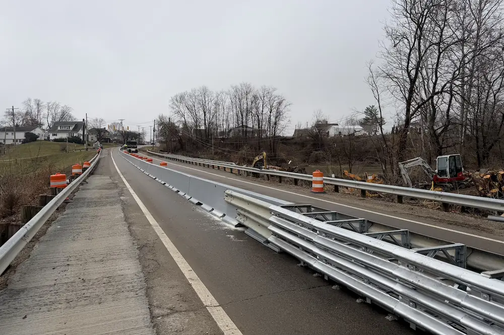Asynt Solutions' Ape Barrier deployed along a rural bridge project.