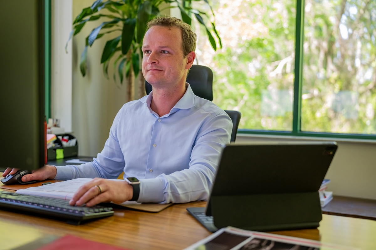 Superior Construction’s CEO Nick Largura in his Jacksonville, Florida, office. Access to clean, timely data enables construction executives to make faster, more informed business decisions.