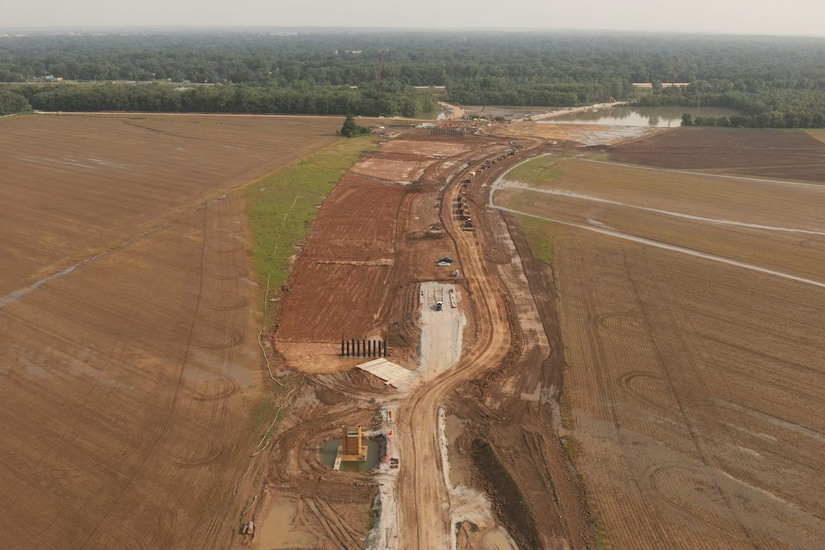 The I-69 Ohio River Crossing project spans the Ohio River, crossing from Evansville, Indiana, to Henderson, Kentucky.