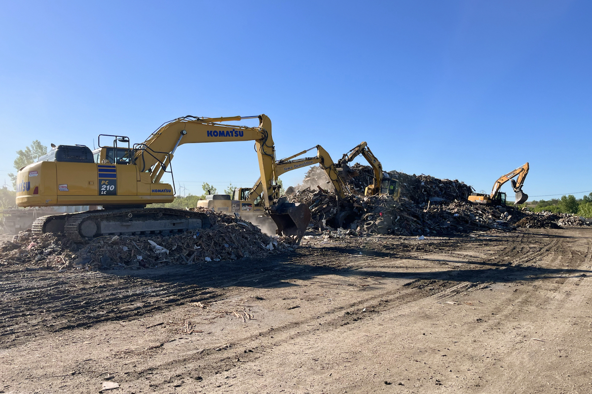 EIS Holdings deployed a substantial equipment fleet to handle the debris left behind by the Greenfield tornado.