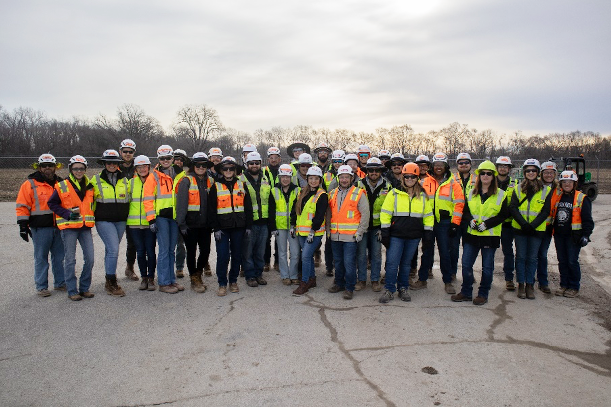 The crew working on the Kansas River Wastewater project gathers for a group photo in celebration of Women in Construction Week.