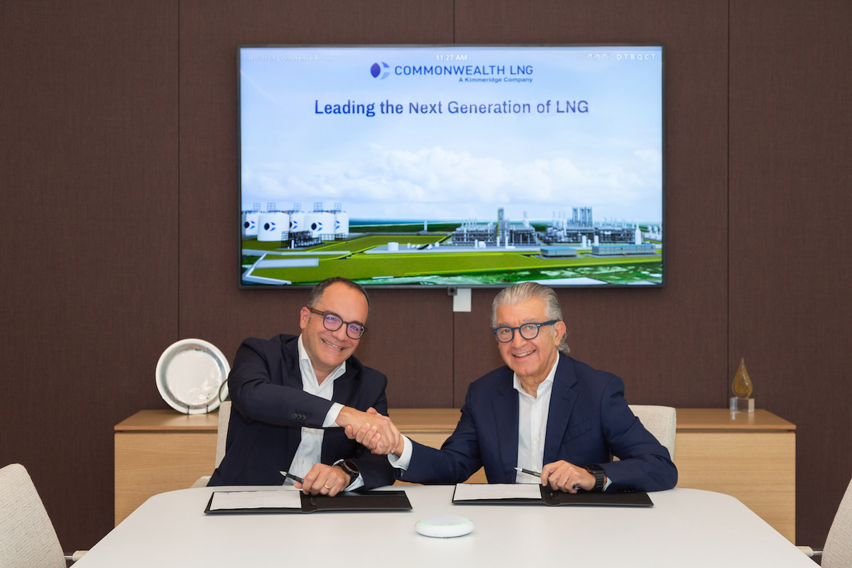 From left to right: Mario Tommaselli, Technip Energies Senior Vice President of Gas & Low Carbon Energies; and Farhad Ahrabi, Commonwealth President and CEO