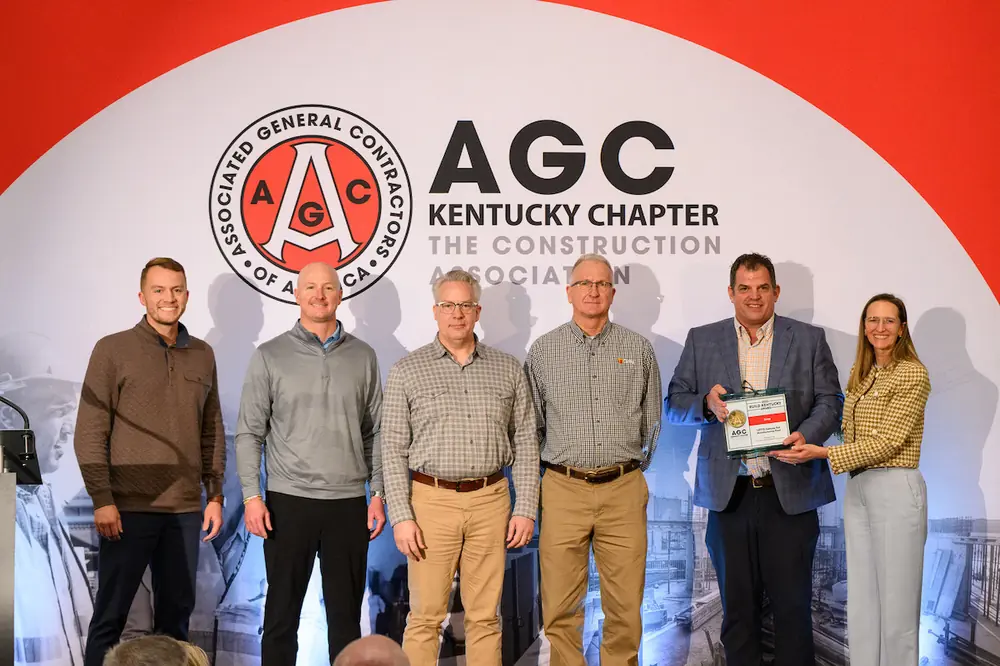 The LOTTE project team receives their AGC award, along with Jack Duvall (third from right).