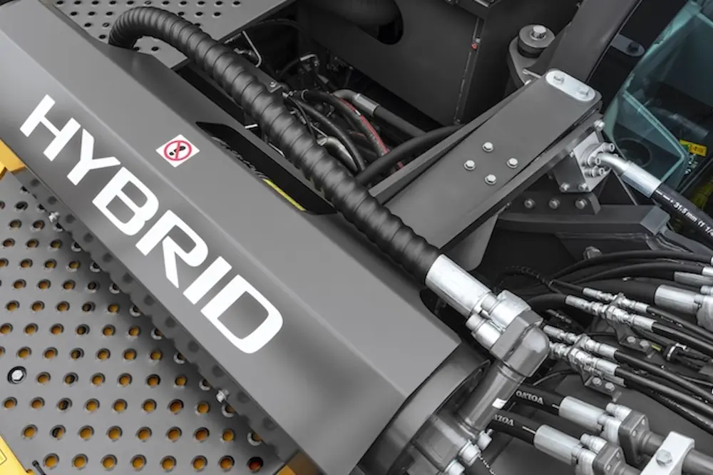 Accumulator from a Volvo hybrid excavator