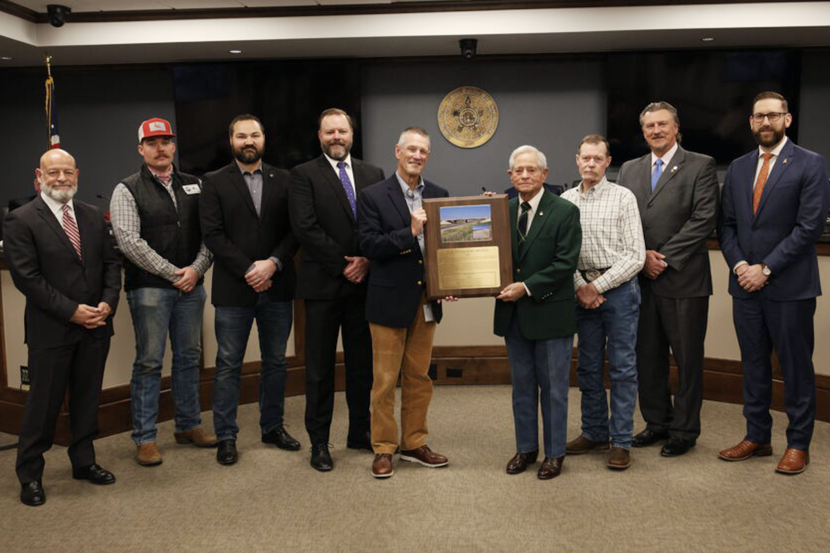 The Association of Oklahoma General Contractors presented the 2025 Pharaoh Award to ODOT’s District 5 in western Oklahoma.