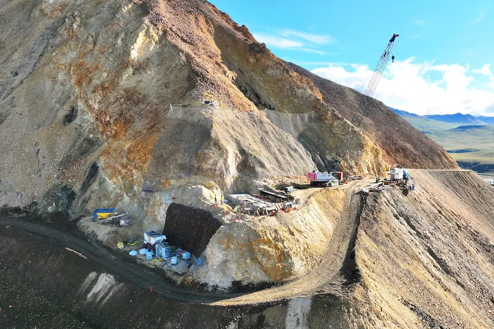 A new steel truss bridge is being built across the active Pretty Rocks Landslide in Denali Park.