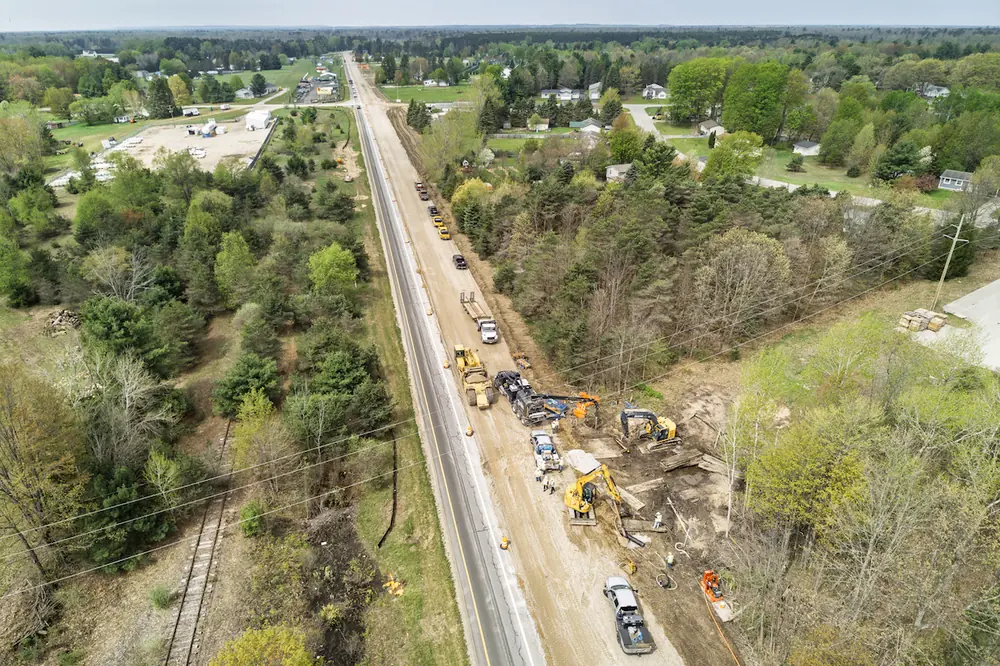 A 7.8-mile section of U.S. 31 is being rebuilt and widened to improve the pavement condition in Grand Traverse and Benzie counties. (Photo copyright Michigan Department of Transportation)
