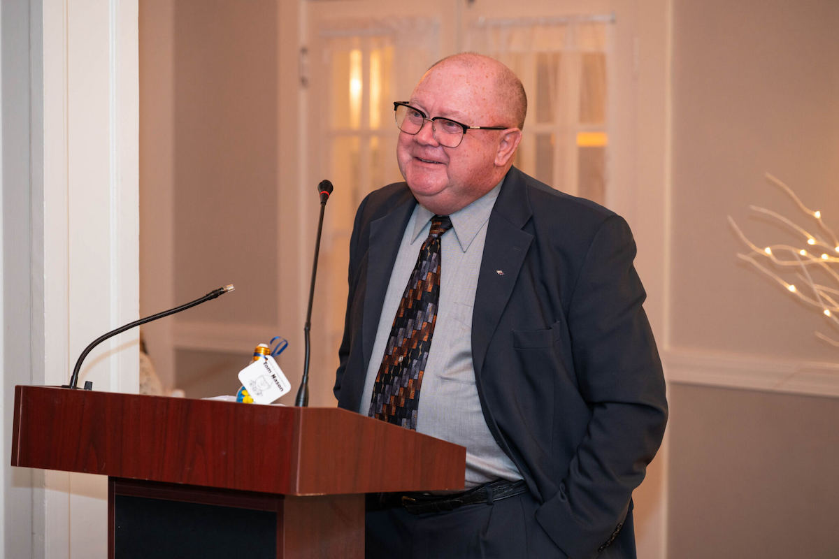 2025 M.A.C. Award recipient, Tom Nason, speaks after award acceptance.