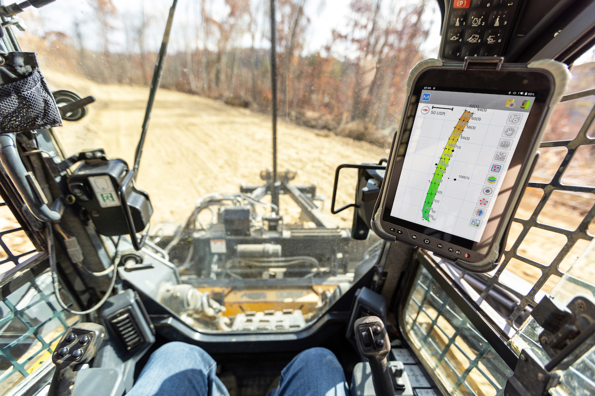 One of the features that sold Graham on the MC-Mobile solution was its ability to go straight from site layout to grading with the CTL.