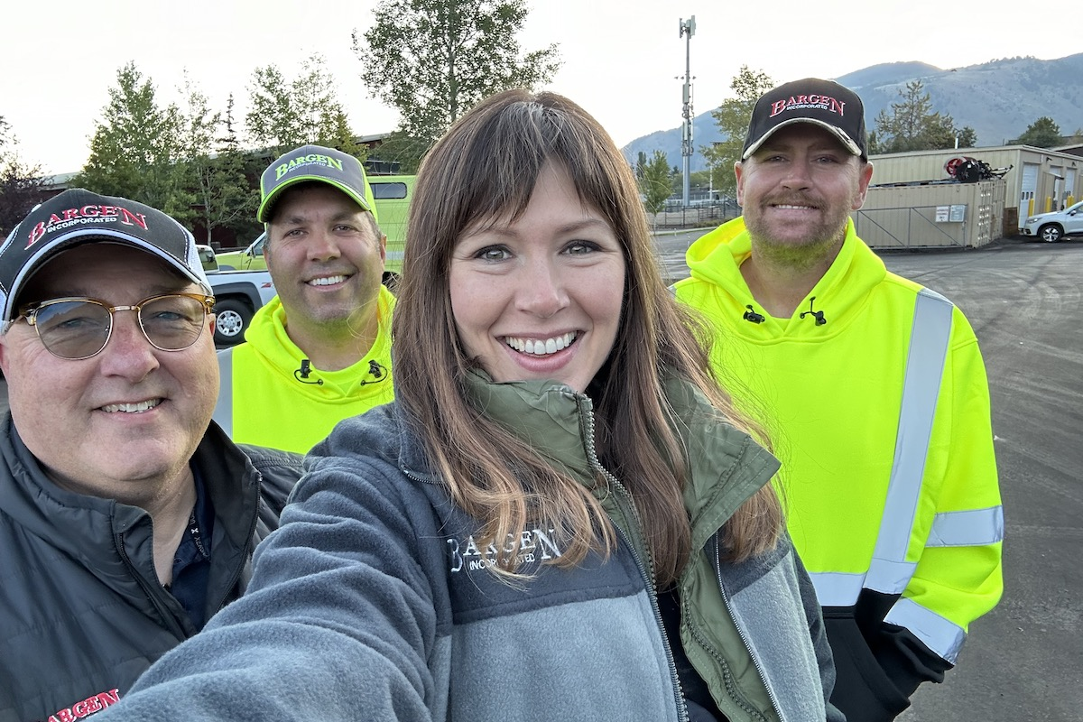 The Bargen Inc. and BioSpan team from left to right: Doug Standerwick, Bargen Sales Manager; Bryan Falk, Bargen Crew Supervisor; Lindsey Hermes, BioSpan Technologies President and COO; and Ryan Carlson, Bargen Crew Member.
