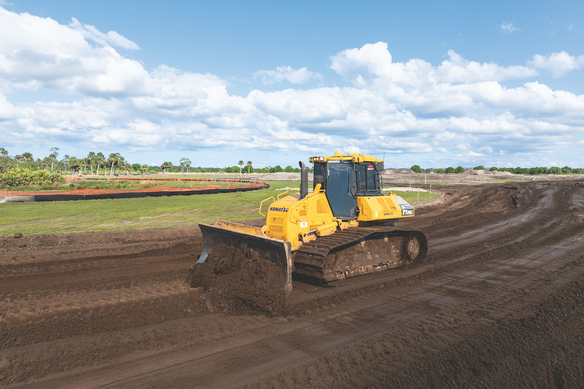 Komatsu IMC equipment, like the D71PXi-24 dozer, help South Florida Grading complete projects efficiently.