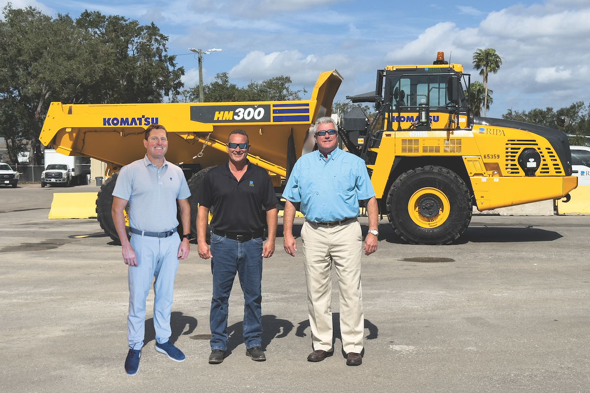 From left to right: RIPA’s Chris LaFace and Casey Dowling receive support from Linder’s Randy Thomas.