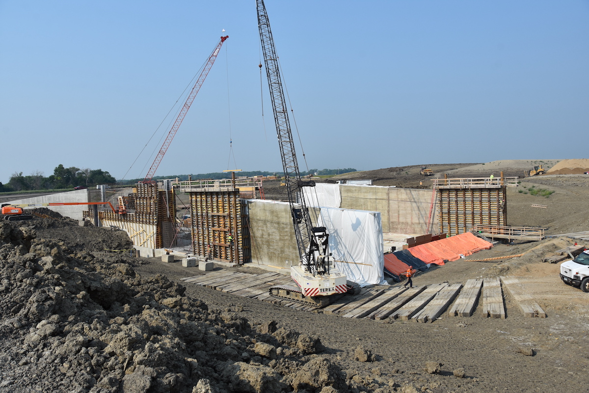 The Wild Rice River structure features two gates designed to manage flows from the river. (USACE St. Paul District photo by Shannon Bauer)