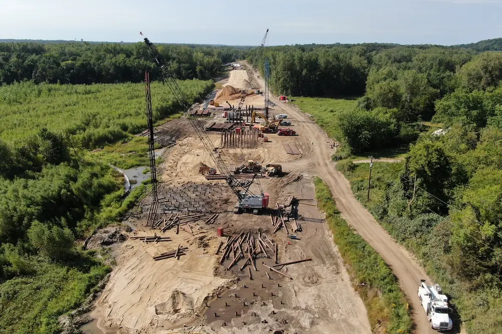 3.6 miles of Highway 93 are being reconstructed and raised up to 8 feet near Henderson, Minnesota.