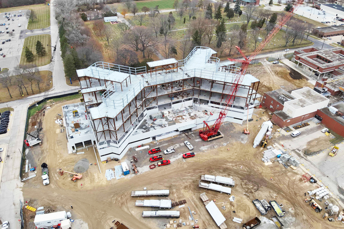 Macomb County’s Central Intake and Assessment Center has four distinct wings designed in the shape of an X to maximize interior day lighting.