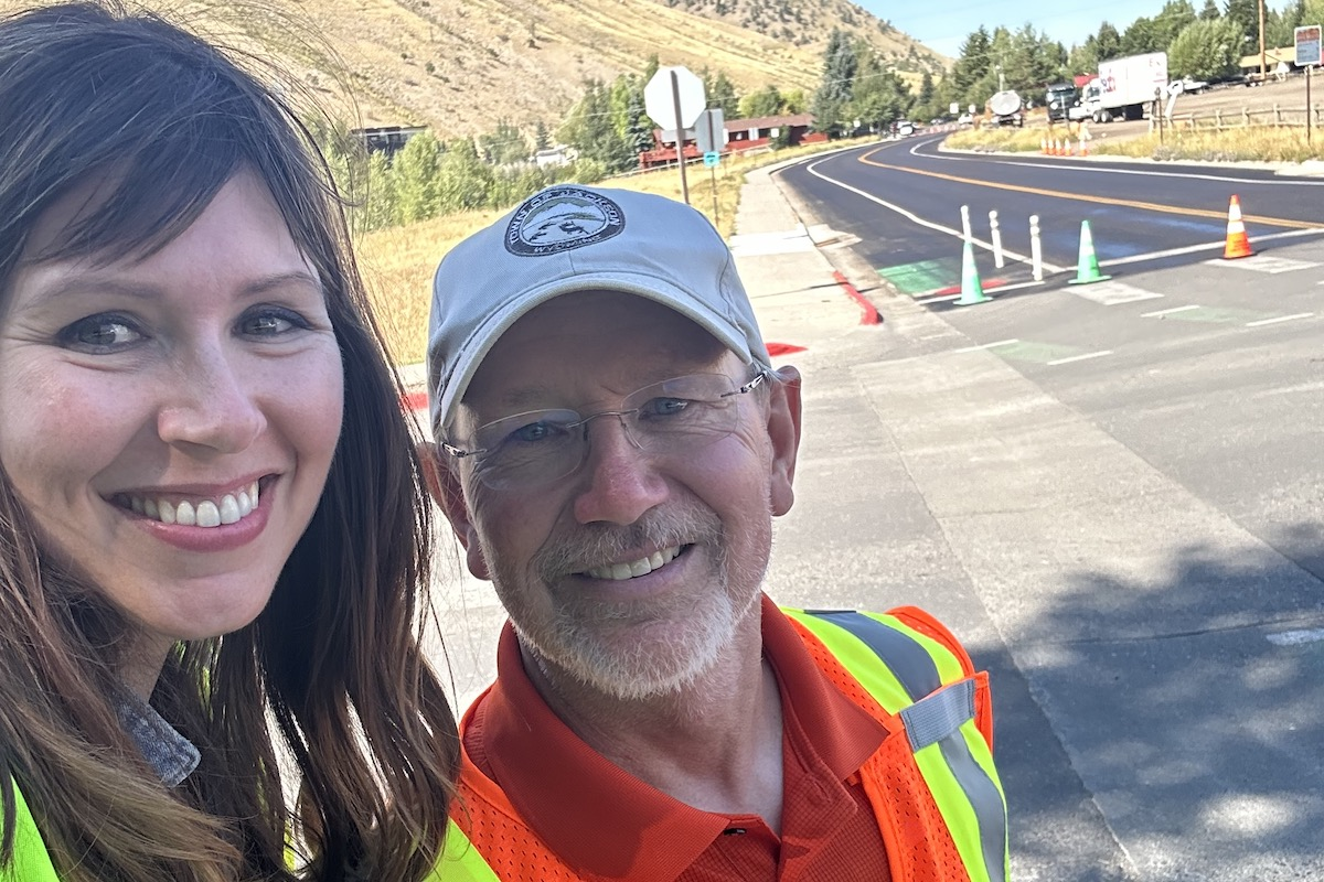From left to right: Lindsey Hermes, BioSpan Technologies President and COO; and Scott Mohror, Town of Jackson Public Works Senior Engineer