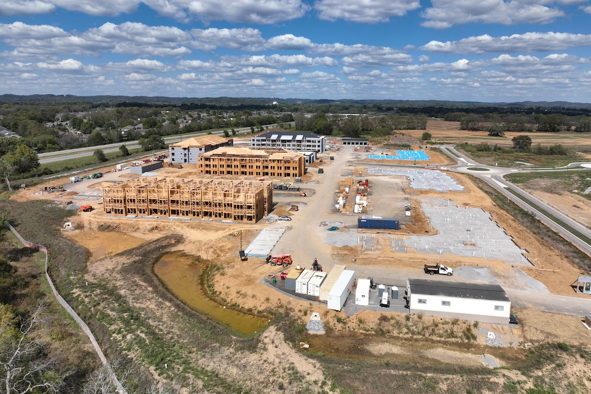 Before adopting new technology, start with a small test like a single project phase. (Pictured here, Hardaway Construction’s project in Gallatin, Tennessee.)