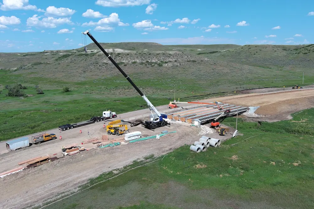 On the MT 200 Bridges Lewistown Area project, managing work across 10 separate bridge locations required careful coordination of labor, equipment, and materials.