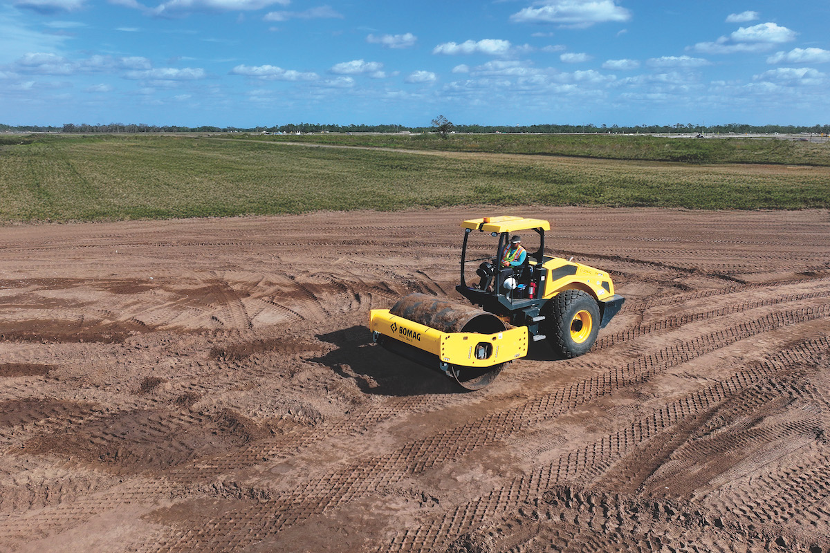 The BOMAG BW 211 D Single-Drum Vibratory Roller provides compaction for RIPA’s projects.