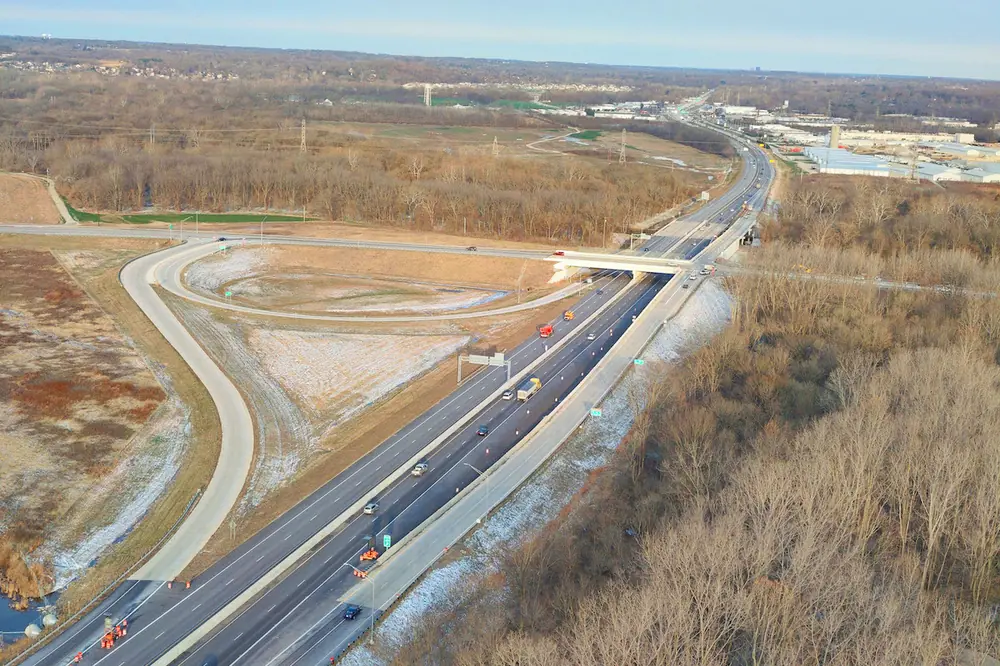 The U.S. 35/Valley-Trebein project replaces a high-crash, at-grade crossing with a modern interchange and overpass, while converting 1.28 miles of U.S. 35 into a limited-access highway.
