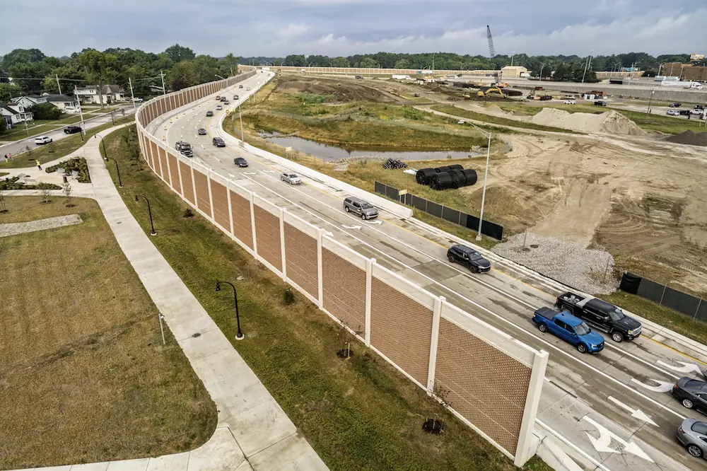 Pictured here is an aerial view of the newly rebuilt Pine Grove Connector ramp.
