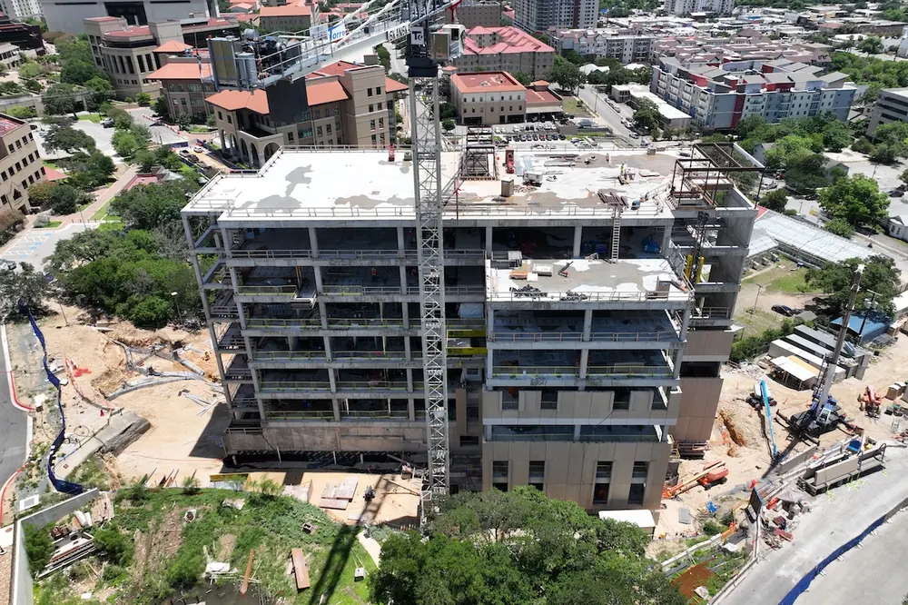The STEM Classroom Building will sit on the western side of the Texas State University campus.