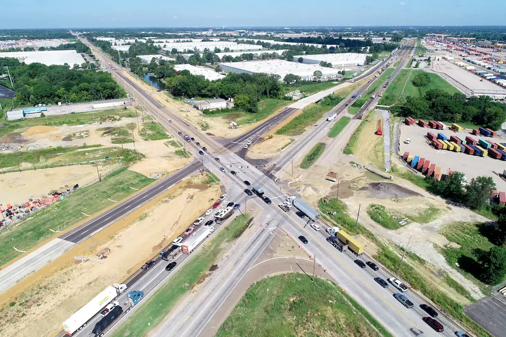 Lamar Avenue at Shelby Drive is shown here during Phase 2A construction.