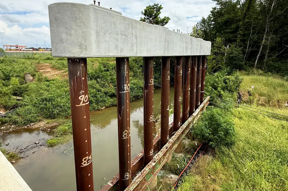 Construction on Bridge 3 along Ramp B5 at John’s Creek awaits the Phase 2A traffic shift before work can continue.