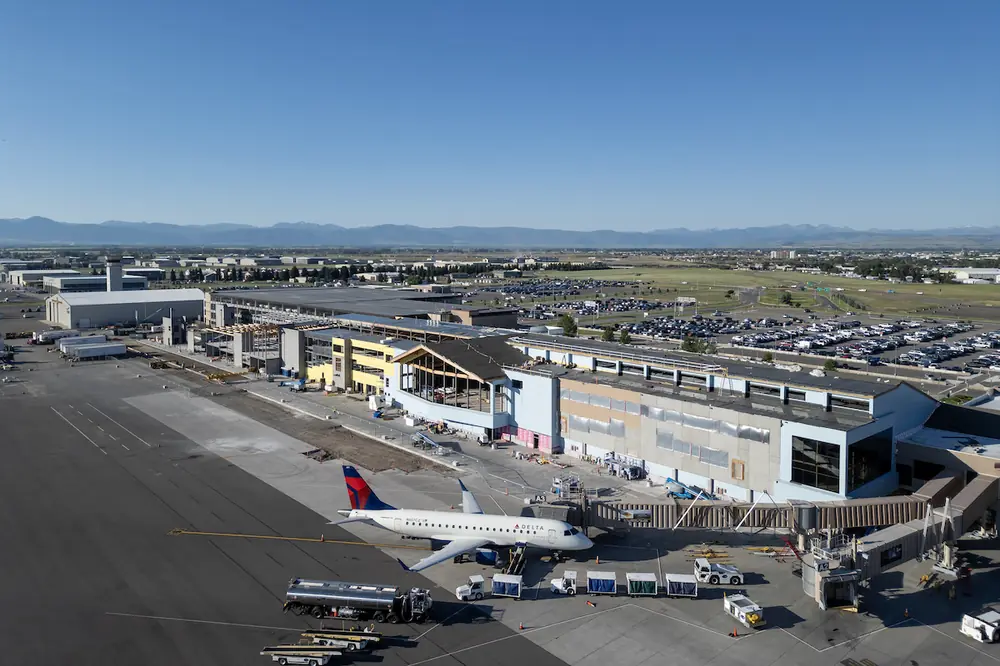 Bozeman Yellowstone International Airport’s new terminal will add about 200,000 square feet of space to the overall airport footprint.