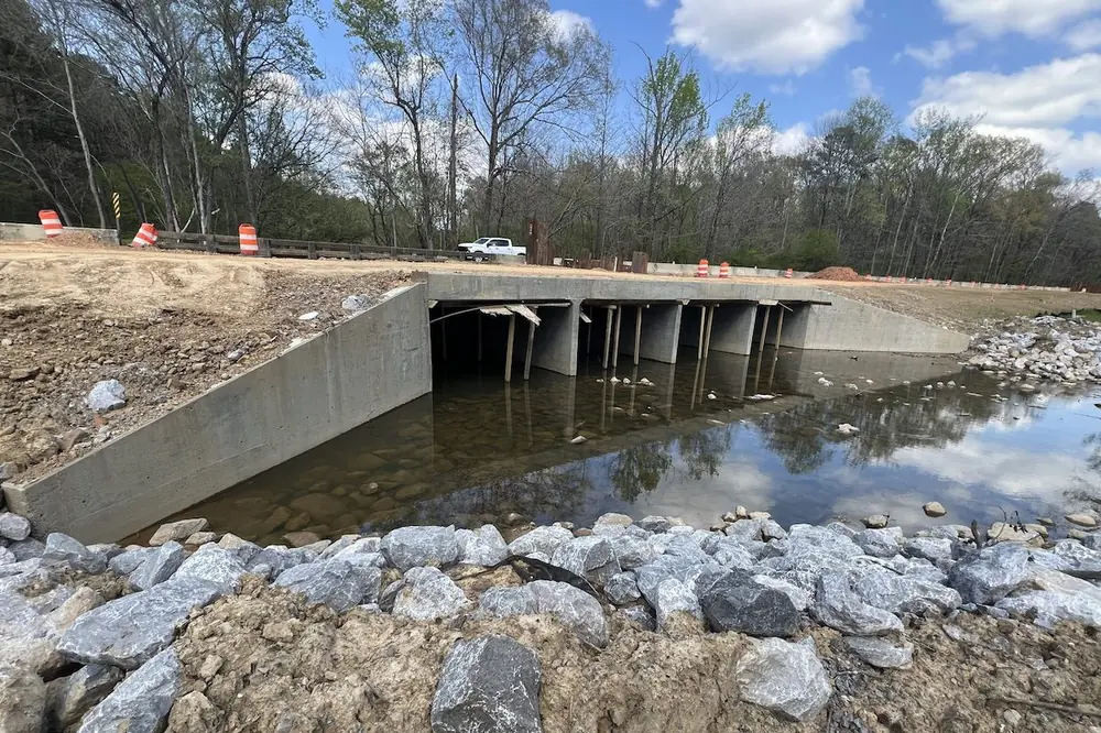 Work is progressing on the new bridge over Little Shades Creek on SR-150.