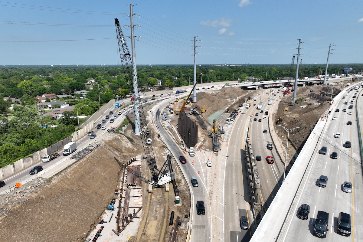 The powerlines have complicated the movement of cranes and beams in the project area.