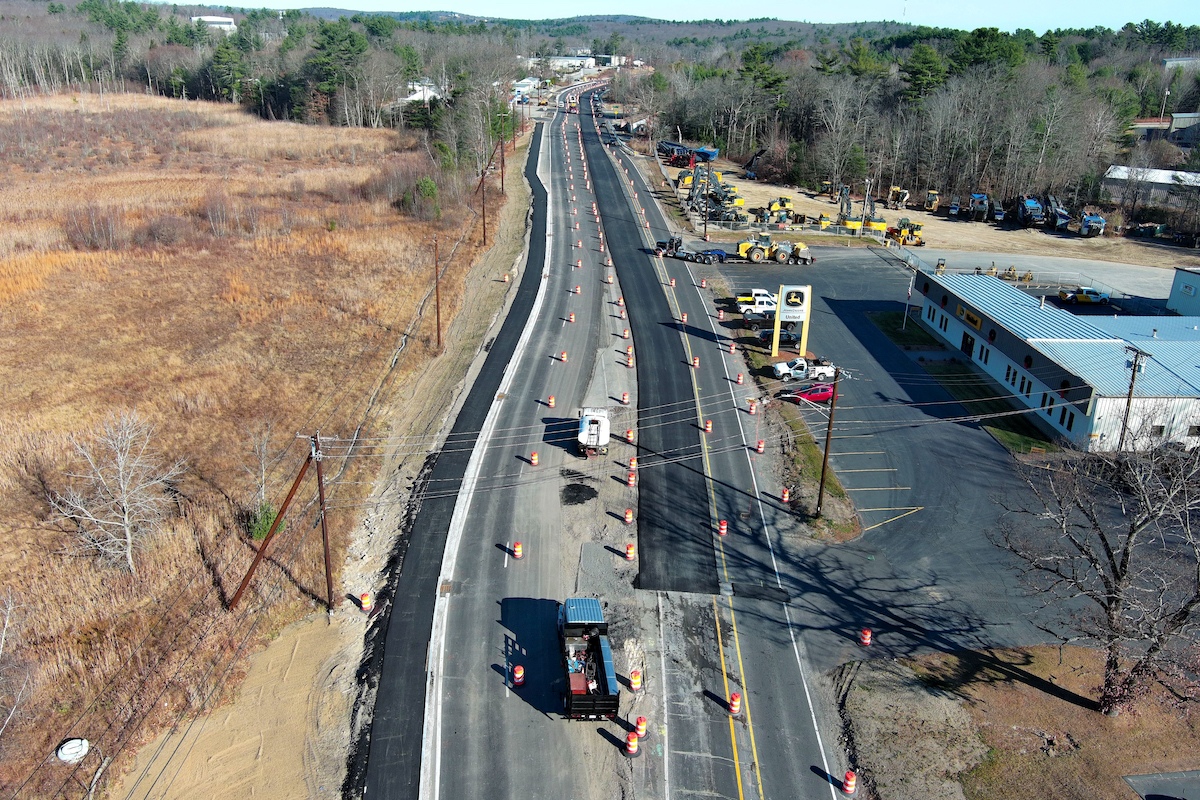 Part of the Route 20 project includes resurfacing the roadway to provide a wider shoulder.