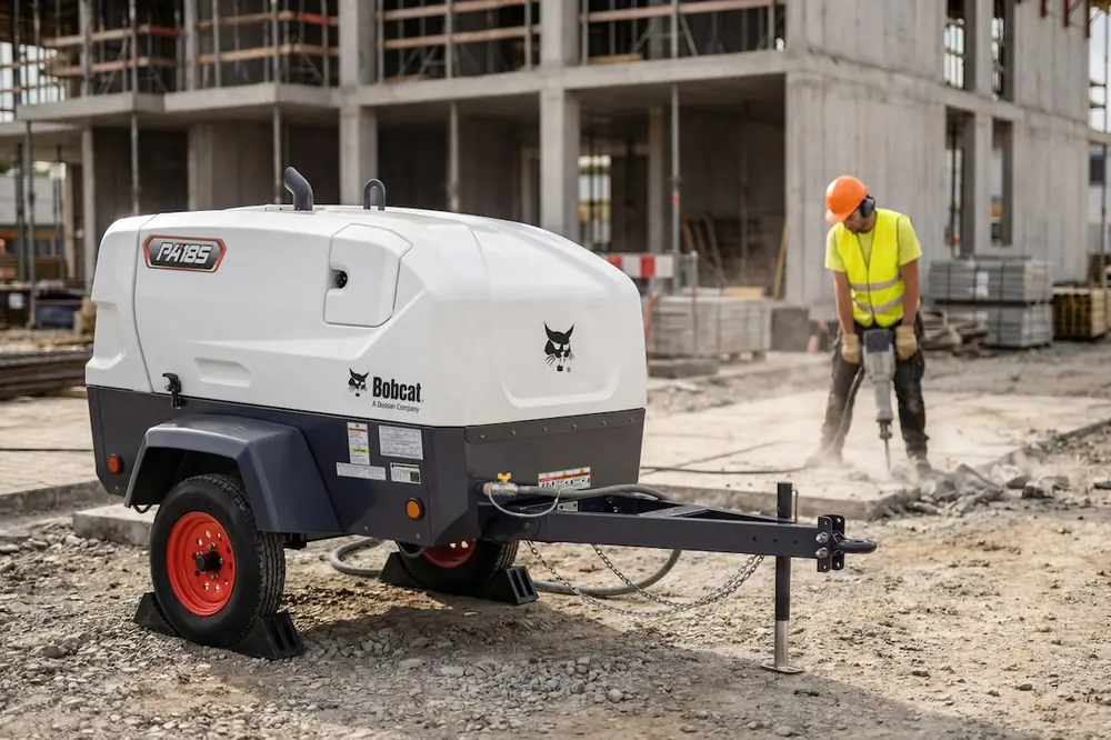 Portable air compressors supply the airflow needed to run pneumatic tools.