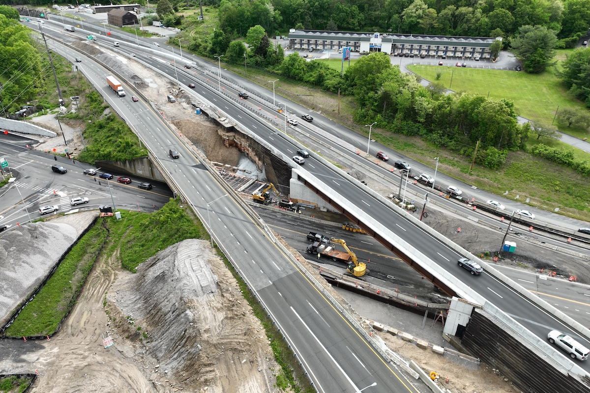 The I-95 interchange project is taking place along a 1.33-mile stretch of highway in East Lyme, Connecticut.